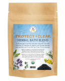 Bath Blend Organic- Protect and Clear with Muslin Bag and Stone