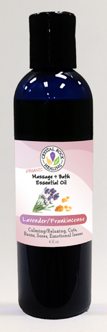 Lavender & Frankincense Massage & Bath Oil 8oz