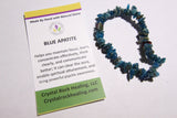 Natural Stone Chip Bracelet 7 inch stretch-Blue Apatite