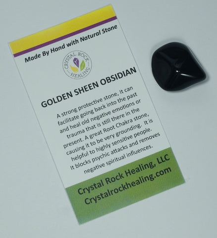 Golden Sheen Obsidian Pocket Stone