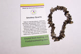 Natural Stone Chip Bracelet 7 inch stretch-Smoky Quartz