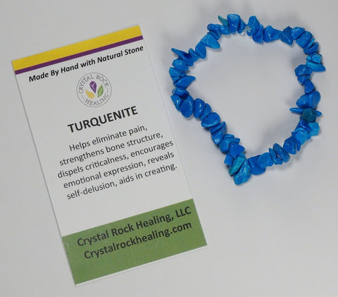 Natural Stone Chip Bracelet 7 inch Stretch-Turquenite